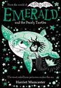 "Emerald and the Pearly Turtles" in grüner Schrift mit einer Meerjungfrau und Schildkröte umgeben von Sternen.
