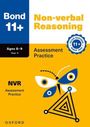Text: "Bond 11+, Non-verbal Reasoning, Ages 8-9, Year 4, Assessment Practice, NVR." Illustration: Abstrakter Schmetterling.