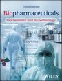 "Third Edition Biopharmaceuticals: Biochemistry and Biotechnology, Gary Walsh." Person in Schutzanzug, Laborumgebung.