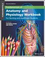 "Fundamentals of Anatomy and Physiology Workbook" Text über einem transparenten menschlichen Körperdiagramm, bunte Stifte links.