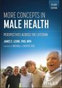"More Concepts in Male Health" – Titel über strahlend lachenden Männern vor sonniger Landschaft.