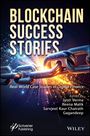 "BLOCKCHAIN SUCCESS STORIES" in großen Buchstaben, darunter Explosion und Ketten, thematisiert digitale Finanzgeschichten.