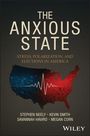 Buchcover mit Titel "The Anxious State". USA-Karte in Blau-Rot mit Herzlinie, symbolisiert Spannung. Autoren und Verlag genannt.