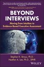 Text: "BEYOND INTERVIEWS" - Titel. Silhouetten eines Menschenkopfes mit Fragezeichen und digitalem Muster.