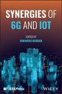 „SYNERGIES OF 6G AND IOT, edited by Himanshi Babbar.“ Illustration von futuristischen, blauen Gebäuden.