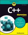 "C++ for dummies, 8th Edition." Gelbes Logo und 3D-Würfel. "Learning Made Easy." Autor: Bradley Jones.