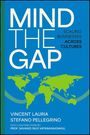 "MIND THE GAP" in großen Buchstaben, darunter "SCALING BUSINESSES ACROSS CULTURES", grüne Weltkarte auf blauem Hintergrund.