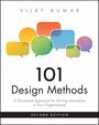 Oben steht "Vijay Kumar", darunter "101 Design Methods". Bunte Sprechblasen sind abgebildet.