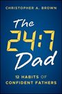 "THE 24:7 DAD" in gelber und weißer Schrift, blauer Hintergrund.