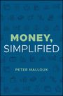 „MONEY, SIMPLIFIED“ in großer Schrift. Darunter „PETER MALLOUK“. Hintergrund mit Finanz-Symbolen.