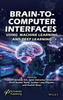 Text: "Brain to Computer Interfaces Using Machine Learning and Deep Learning." Ein menschliches Gehirn mit digitalen Verbindungen.