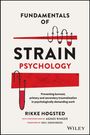 "Fundamentals of Strain Psychology" mit dem Namen Rikke Høgsted. Illustration mit roten Streifen und Pfeilen.
