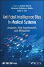 "Artificial Intelligence Bias in Medical Systems: Analysis, Risk Assessment, and Mitigation." Blaues Hintergrunddesign mit Logos.