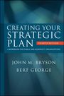 "Creating Your Strategic Plan: Fourth Edition" in großen Buchstaben, darunter Autoren "John M. Bryson" und "Bert George".