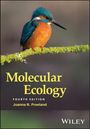 Oben: "Molecular Ecology", "Fourth Edition", "Joanna R. Freeland". Ein Eisvogel sitzt auf einem moosigen Ast.