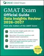 Text: GMAT Exam Official Guide Data Insights Review 2026-2027. 

Beschreibung: Grüner Hintergrund, Text in Weiß und Gelb, vier Symbole, gelbes Hinweisfeld.
