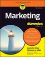 "Learning Made Easy", "Marketing for Dummies", "Jeanette Maw McMurtry, MBA". Ein Leuchtturm bei Sonnenuntergang im Vordergrund.