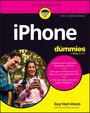 "iPhone for dummies 2027–2028 Edition. Connect with FaceTime. Personen benutzen Smartphones draußen."