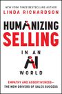 "Humanizing Selling in an AI World" von Linda Richardson. Rotes und schwarzes Schriftbild, kreatives 'AI'-Logo.