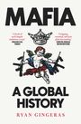 Text: "MAFIA A Global History. Ryan Gingeras." Illustration: Ein Engel mit Waffen und Krone darüber.