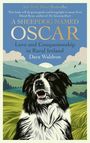 Titel: "A Sheepdog Named Oscar". Darunter ein Border Collie vor grüner Hügellandschaft, Vögel fliegen im Himmel.