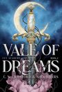 „Vale of Dreams“, „Fey Academy for Spies“, „Book 2“, „C.N. Crawford & Alex Rivers“. Verziertes Schwert vor Mond und Blumen.