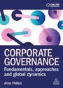 "Corporate Governance: Fundamentals, approaches and global dynamics" von Arron Phillips. Abstrakte bunte Kreise und Linien.