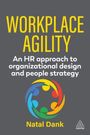 "WORKPLACE AGILITY" steht oben in Gelb, darunter weißer Text über HR und Strategie. Bunter Kreis aus Figuren, unten "Natal Dank".