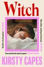 „Witch“ oben in Rot, „Kirsty Capes“ unten in Pink. Illustration einer Person, die auf einem Kissen liegt.