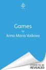 Text: "Games by Anna Maria Volkova". Logo und blauer Hintergrund mit einer Ecke, die umgeblättert ist. "Cover to be revealed".