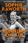 'THE SUNDAY TIMES BESTSELLER' und 'SOPHIE RAWORTH RUNNING ON AIR' in Orange. Lächelnde Frau beim Laufen.