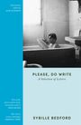 Text: "PLEASE, DO WRITE: A Selection of Letters." Foto: Person in einer Badewanne, rechts hellblauer Bereich.