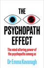 "The Psychopath Effect", zwei stilisierte Augen, eines blau, das andere rot. Text von Dr. Emma Kavanagh.