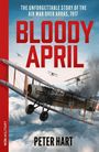 „The unforgettable story of the air war over Arras, 1917“ steht über „Bloody April“. Im Hintergrund Kampfflugzeuge.