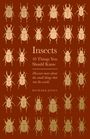 "Insects: 10 Things You Should Know" von Richard Jones. Hintergrund: braun mit goldenen Insekten.