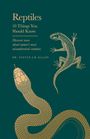 Text: "Reptiles: 10 Things You Should Know". Illustration von einer Eidechse und Schlange auf grünem Hintergrund.