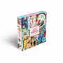 "The World of Alice in Wonderland," 1000-teiliges Puzzle. Bunte Illustrationen von Figuren und Szenen aus der Geschichte.