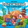 „Jade Summer Cozy World Cute Coloring Book.“ Illustration mit Bär, Mädchen und Panda vor berühmten Wahrzeichen.