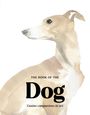 "The Book of the Dog. Canine companions in art." Illustration eines Hundes mit hellem Fell in Profilansicht.