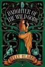 "Daughter of the Wild Gods" von Elly Blake. Eine Frau sitzt auf einem Baum, umgeben von Blättern, Eule, Katze und Laute.