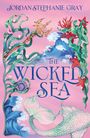 "Jordan Stephanie Gray. The Wicked Sea." Illustration von Wellen, Seesternen, Algen und einem Meerjungfrauen-Schwanz.