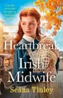 "Heartbreak for the Irish Midwife" von Séana Tinley. Junge Frau mit rotem Haar hält ein Baby, herbstliche Szene im Hintergrund.