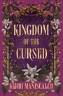 „KINGDOM OF THE CURSED“ und „KERRI MANISCALCO“. Illustration mit Schlangen und weißen Blumen auf violettem Hintergrund.