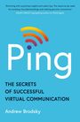 Zitat von Adam Grant über virtuelle Kommunikation. Titel: "Ping" von Andrew Brodsky, Illustrationen eines Signal-Symbols.