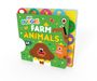 „Hey Duggee Farm Animals“ steht auf einem bunten Kinderbuch mit Tieren und Naturmotiven.