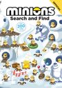Text: "Minions Search and Find", "Over 200 Things to Find", "Official". Minions im Schnee, einige auf Skiern, bei einem Iglu. Ein Yeti spielt Mundharmonika.