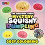 "The Original Viral Mystery Squishy Dumpling. Cosy Colouring. Verschiedene bunte, lächelnde Dumpling-Illustrationen."