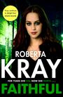 Gelber Kreis: "‘Kray continues to delight fans’ JESSIE KEANE" Roberta Kray. Große weiße und grüne Schrift. Frau mit dunklem Haar.