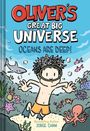 "OLIVER'S GREAT BIG UNIVERSE: OCEANS ARE DEEP!" Illustration: Junge schnorchelt, umgeben von Fischen und Meerestieren.