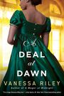 „A Deal at Dawn“ von Vanessa Riley, grün gekleidete Frau in elegantem Raum mit gelbem Licht.